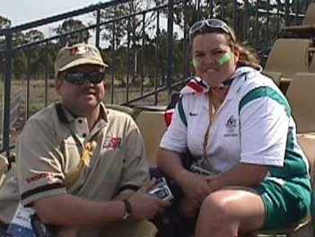 Annemarie being interviewed by Scott in the Shotgun stand