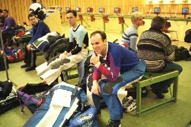 Thomas Farnik relaxing behind the line.