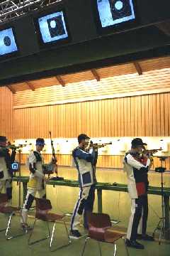 Thomas Farnik shooting air rifle.