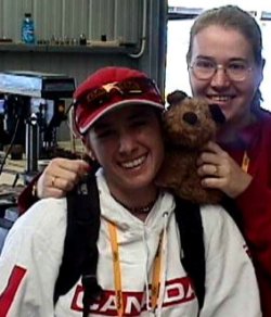 With a famous stuffed animal at the Sydney Olympics