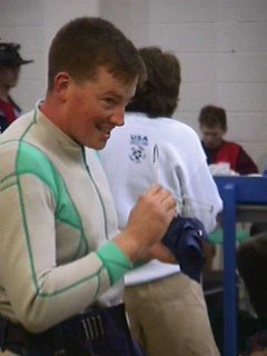 Ken preparing for the Mens Air Rifle Final at the 2000 USAS Championships.